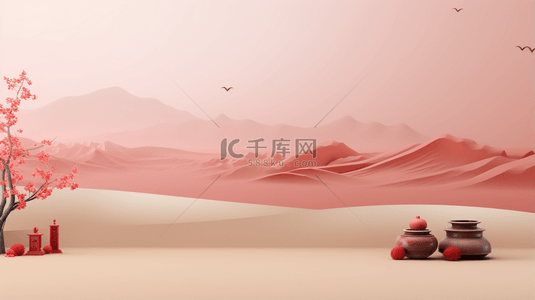 中国古典红色背景图片_暖色中国风唯美简约背景17