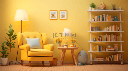 橙黄背景图片_明黄橙黄明亮的房间室内设计