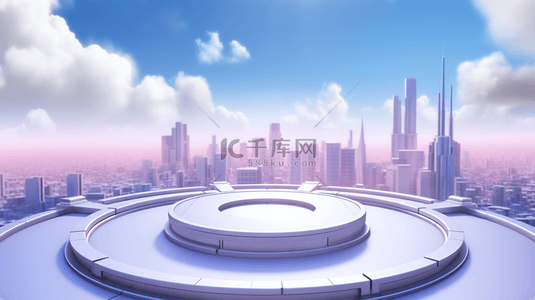 城市蓝天背景背景图片_紫色科技感渐变简约商务背景17