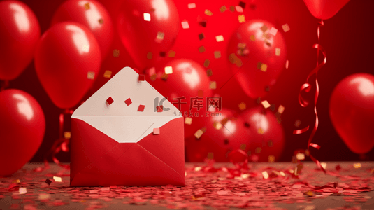红色信封背景背景图片_红色现代感气球简约创意背景25