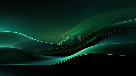 深绿色背景图片_优雅的深绿色曲线科技背景15