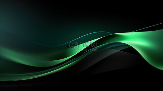 深绿色卷轴边框背景图片_优雅的深绿色曲线科技背景12