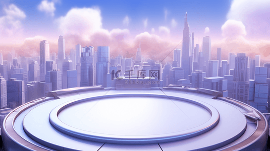城市蓝天背景背景图片_紫色科技感渐变简约商务背景12