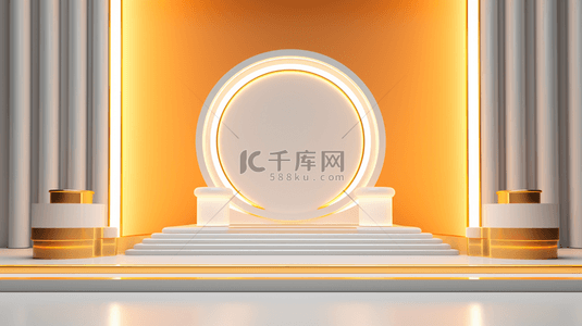 金色电商舞台简约C4D背景15