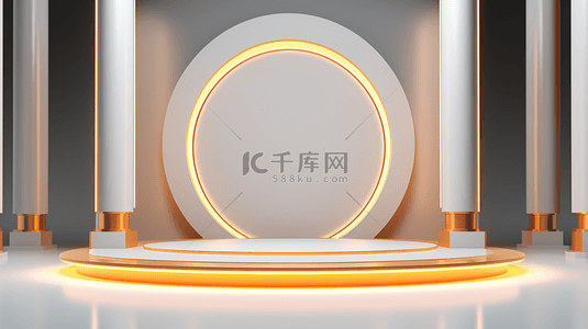 金色电商舞台简约C4D背景11