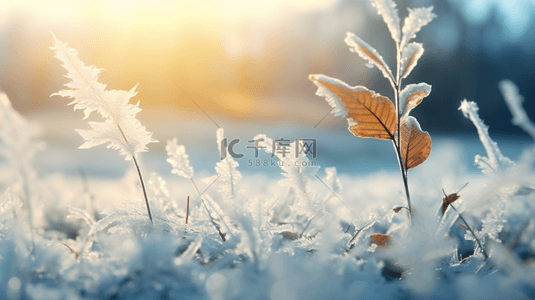 节气风景背景图片_冬季霜降节气风景背景12