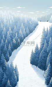 冬季二十四节气大雪海报插画