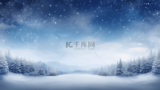 冬季飘雪背景背景图片_蓝色科技感唯美雪景创意背景14