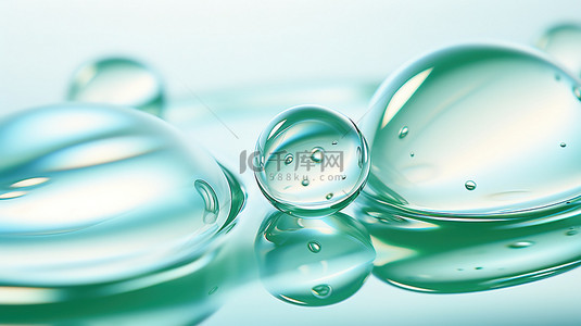 水滴气泡水珠背景图片_白色水滴气泡淡绿色9