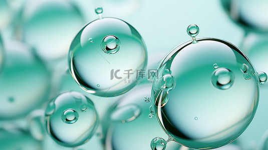 白色水滴气泡淡绿色18