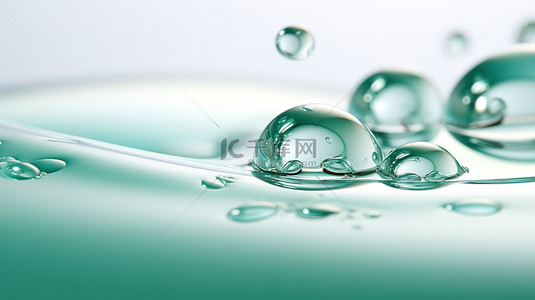 白色水滴背景图片_白色水滴气泡淡绿色13