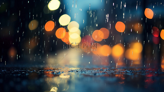 雨夜灯光失焦摄影1