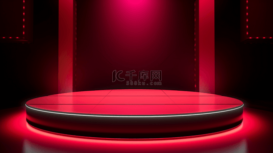 炫酷背景红色背景图片_红色科技感光效简约舞台创意背景22