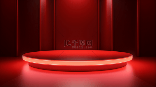 炫酷背景红色背景图片_红色科技感光效简约舞台创意背景26