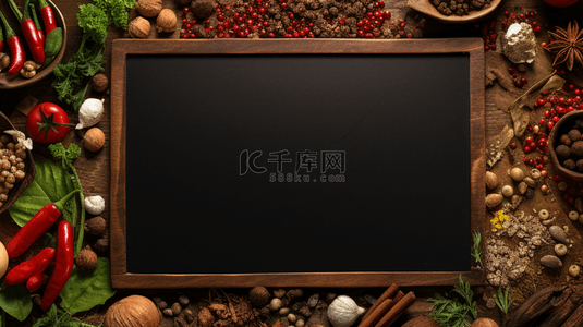 简餐菜单免费背景图片_新鲜果蔬围绕的空白木板菜单