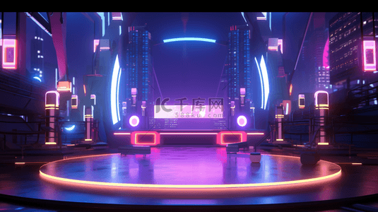 电竞科技展台背景图片_紫色科技感光效舞台创意背景25