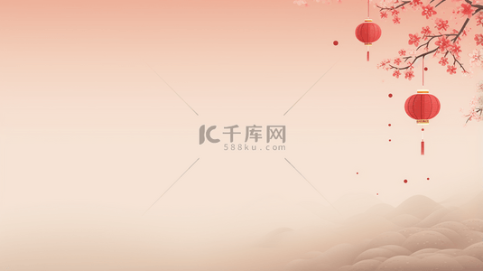 梅花红色背景背景图片_红色中国风山水梅花创意背景27