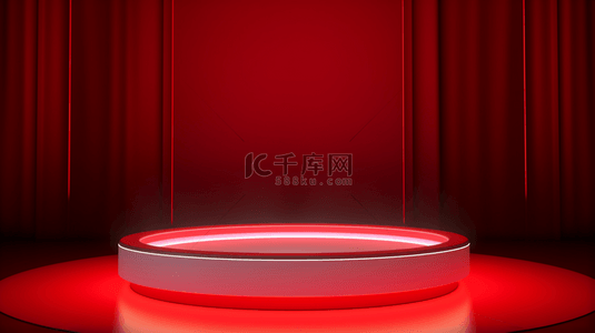 红色科技感光效简约舞台创意背景13