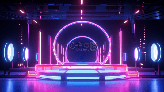 紫色科技感光效舞台创意背景11