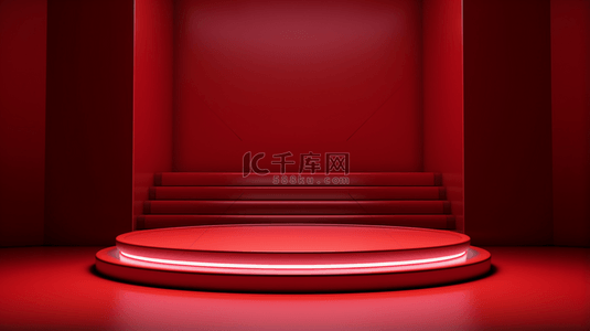 红色科技感光效简约舞台背景12