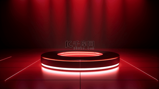 红色科技感光效简约舞台背景13