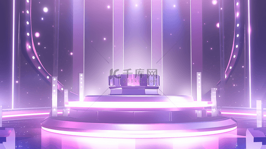 紫色光感酷炫舞台背景28