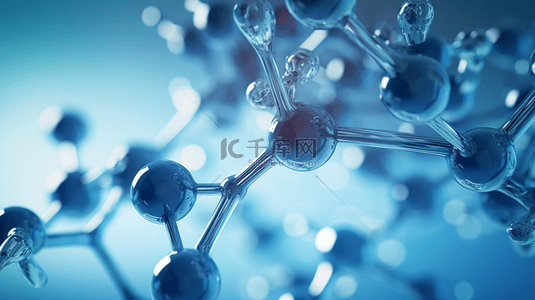 分子7背景图片_蓝色科技感分子球创意商务背景7