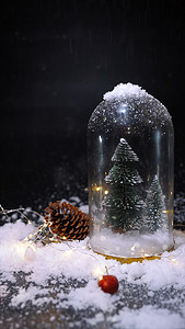 圣诞节玻璃水晶松树雪花装饰彩灯