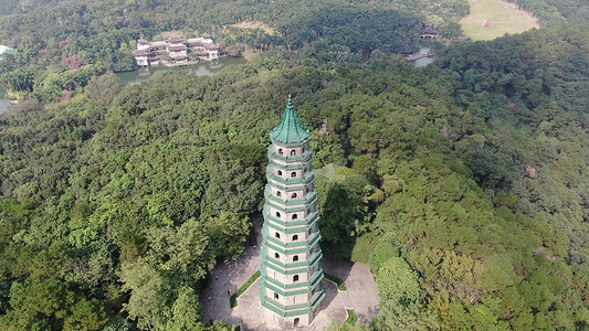 绿色植物宝塔南宁青秀山寺庙城市宣传