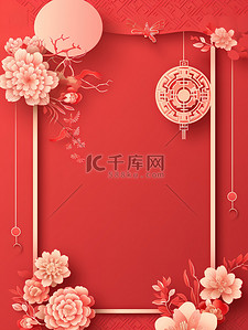 新年贺卡鸡祥如意背景图片_中国新年贺卡框架16