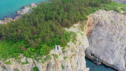 海边悬崖峭壁海景航拍