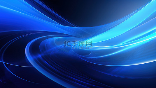 蓝色极简线条背景图片_浅圆形蓝色活力线条波浪2