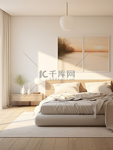 白色背景背景图片_柔和舒适的卧室家居背景6