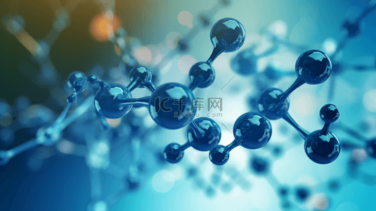科技生物分子背景图片_蓝色科技感球体组合创意背景15
