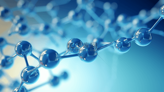科技生物分子背景图片_蓝色科技感球体组合创意背景19