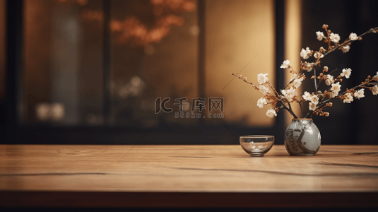 简约桌子背景背景图片_中国风古典花瓶插花装饰背景7
