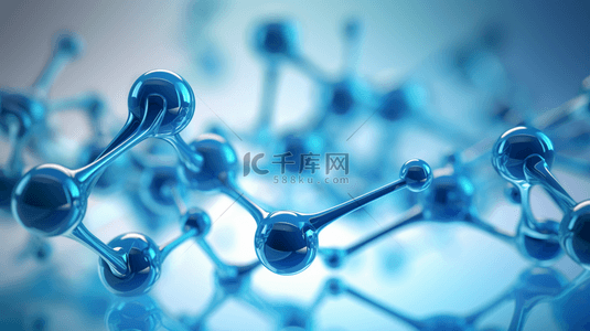 科技生物分子背景图片_蓝色科技感球体组合创意背景12