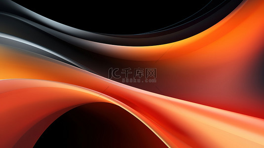 生动橙黑色调抽象扭曲背景16