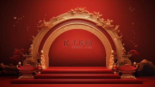 红色中国风古典喜庆创意背景4