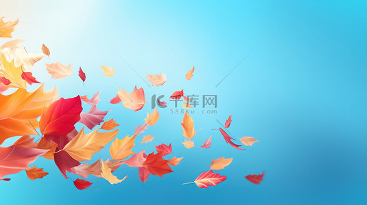 秋天落叶在空中飘扬12