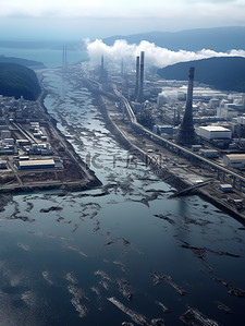 环境污染修复背景图片_核污水排放环境污染6
