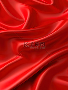 红色丝绸布褶皱背景2