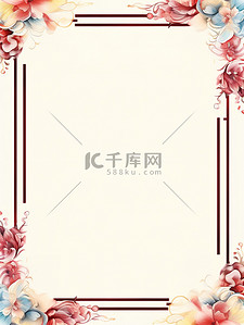 中式背景背景图片_复古中式画框米色背景19