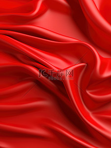 红色丝绸布褶皱背景8