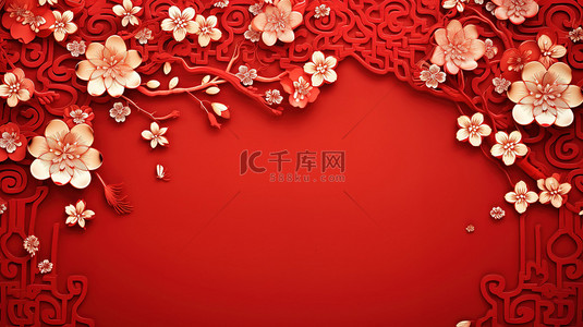 中国新年元素红色背景19