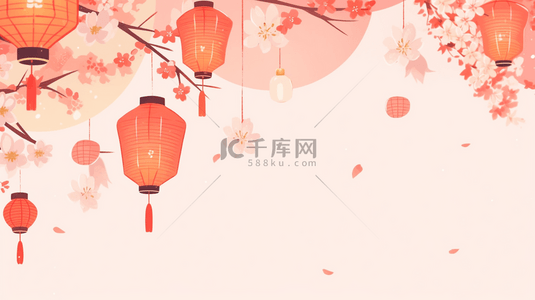 创意灯笼背景图片_红色中国风灯笼喜庆创意背景5