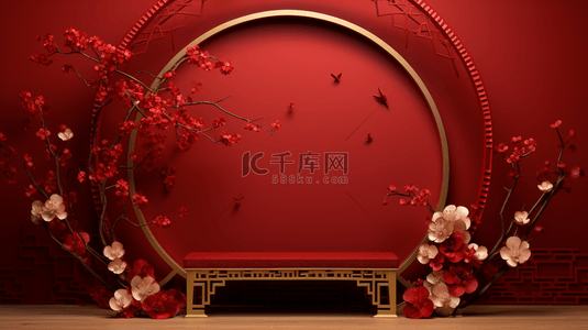 红色中国风古典喜庆创意背景1