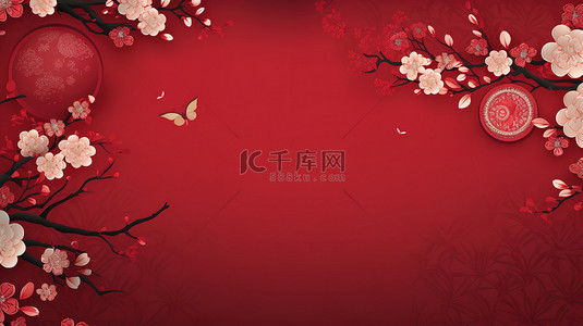 中国新年元素红色背景14