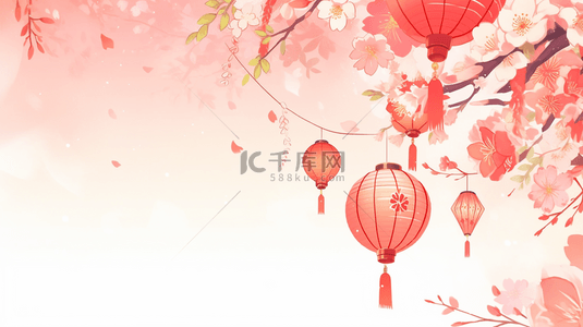 创意红色中国风背景图片_红色中国风灯笼喜庆创意背景1