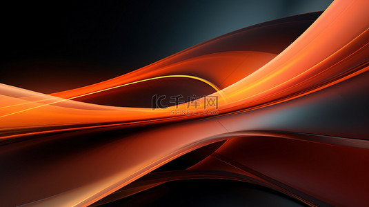 生动橙黑色调抽象扭曲背景4